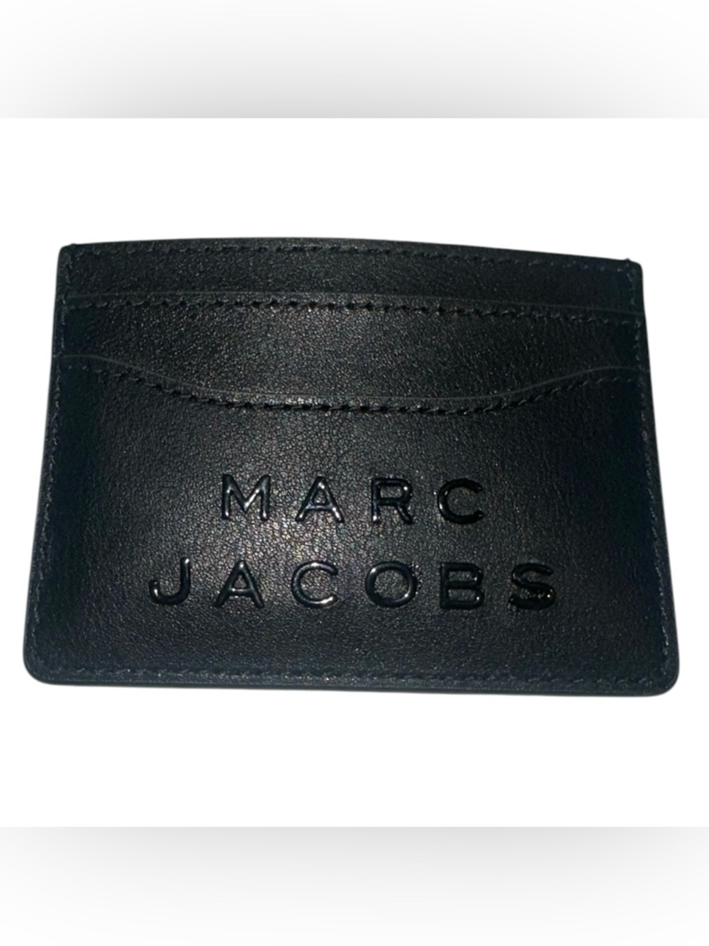 Marc Jacobs Black Leather Card Wallet with Embossed Logo